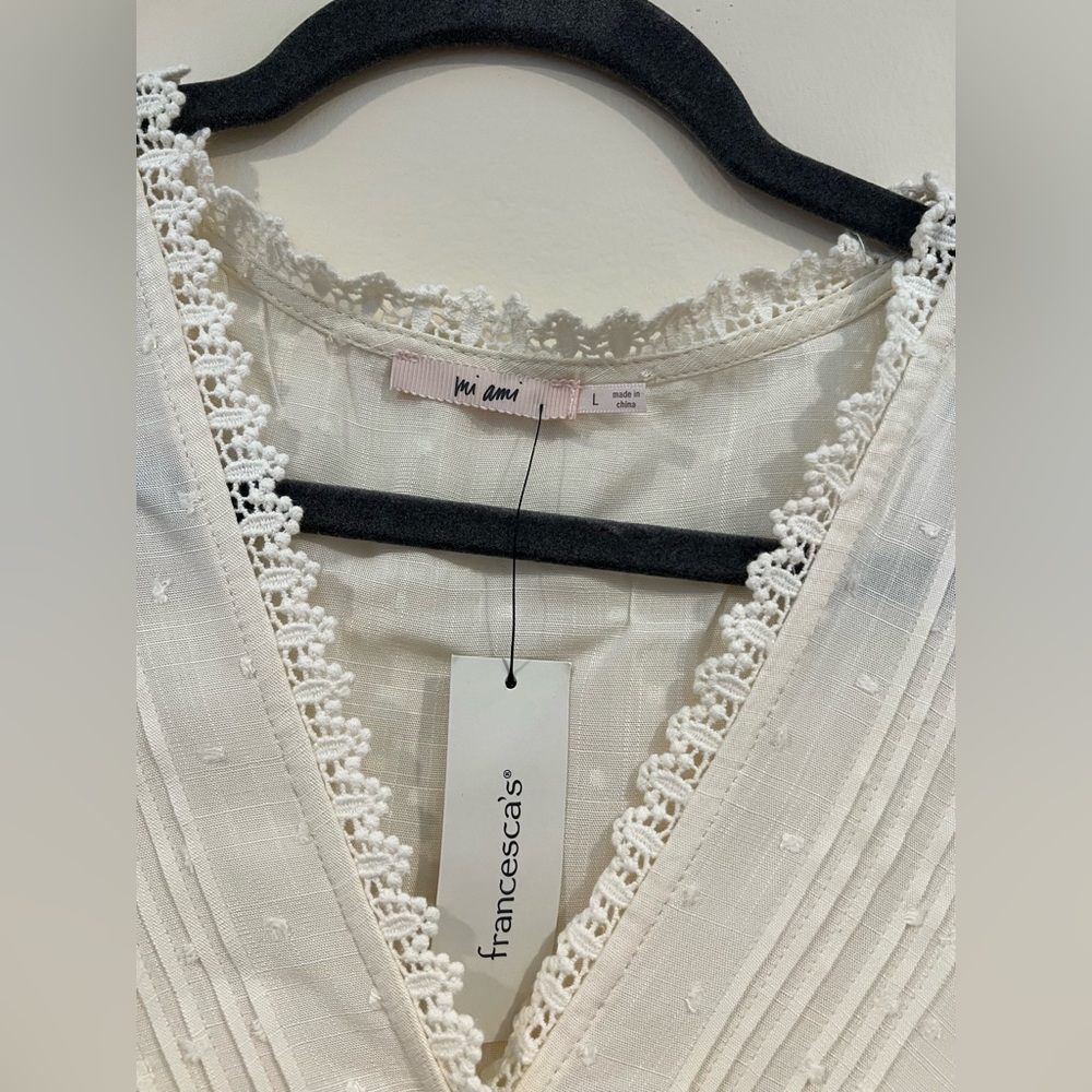 Destiny Swiss Dot Wrap Blouse